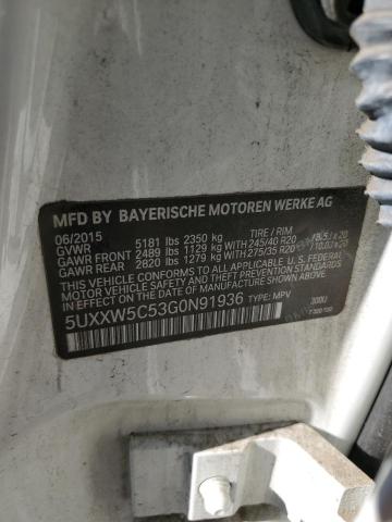 5UXXW5C53G0N91936 BMW X4 Xdrive35i