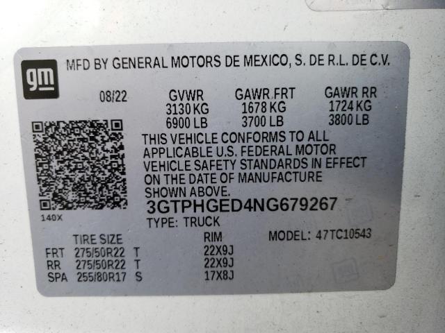 3GTPHGED4NG679267 GMC Sierra C1500 Denali