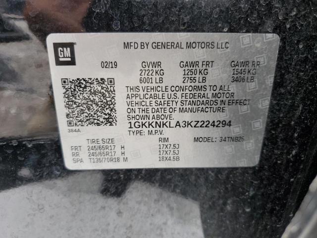 1GKKNKLA3KZ224294 GMC ACADIA SLE