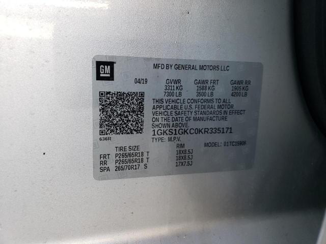 1GKS1GKC0KR335171 GMC Yukon Xl C1500 Slt