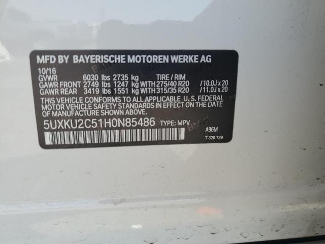 5UXKU2C51H0N85486 BMW X6 Xdrive35i