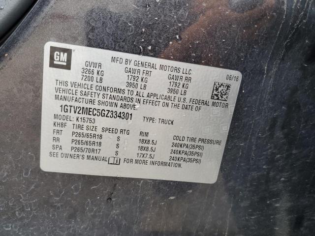 1GTV2MEC5GZ334301 GMC Sierra K1500 Sle