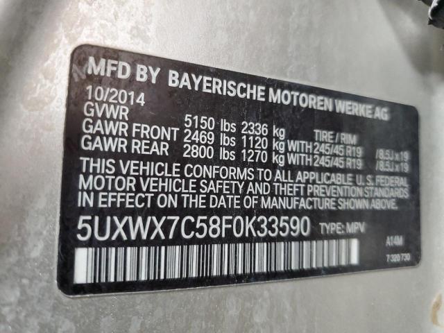 5UXWX7C58F0K33590 BMW X3 Xdrive35i
