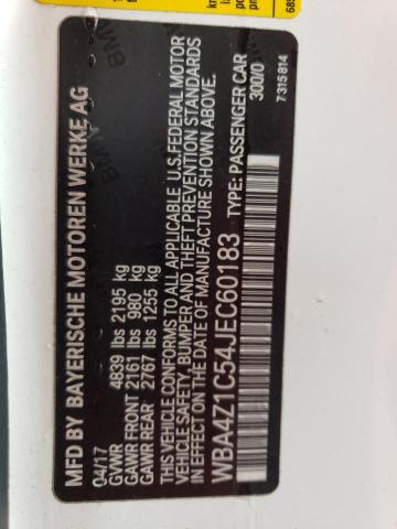 WBA4Z1C54JEC60183 BMW 430I