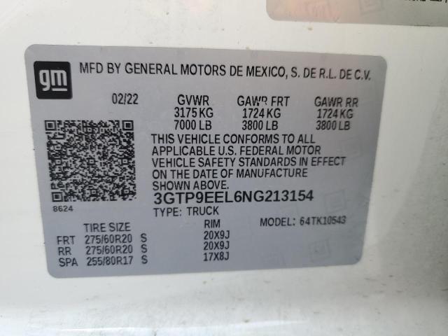 3GTP9EEL6NG213154 GMC Sierra Limited K1500 At4