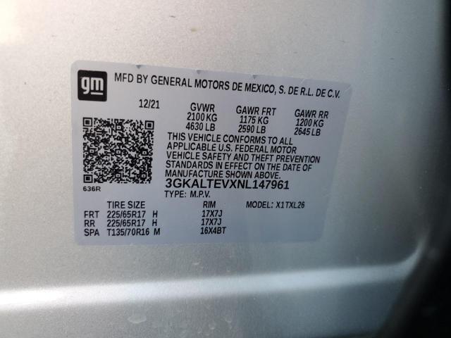 3GKALTEVXNL147961 GMC Terrain Sle