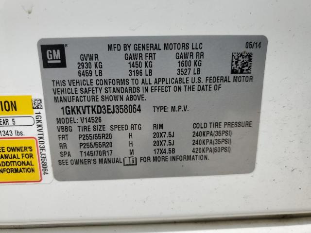 1GKKVTKD3EJ358064 GMC Acadia Denali