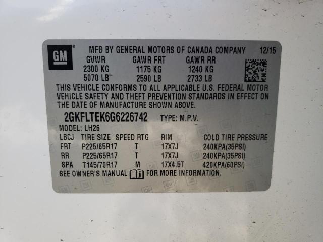 2GKFLTEK6G6226742 GMC Terrain Sle