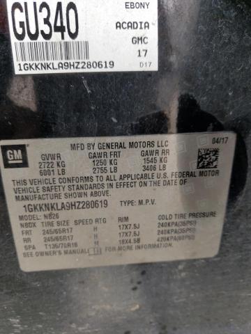 1GKKNKLA9HZ280619 GMC ACADIA SLE