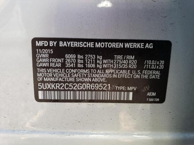 5UXKR2C52G0R69521 BMW X5 Sdrive35i