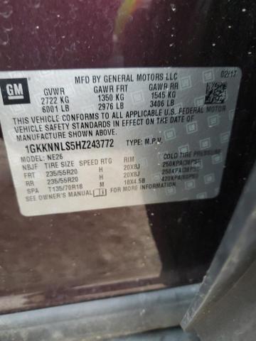 1GKKNNLS5HZ243772 GMC Acadia Slt-2