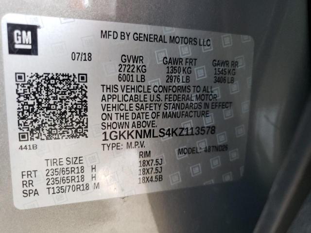 1GKKNMLS4KZ113578 GMC Acadia Slt-1