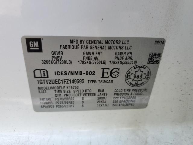 1GTV2UEC1FZ149595 GMC Sierra K1500 Sle