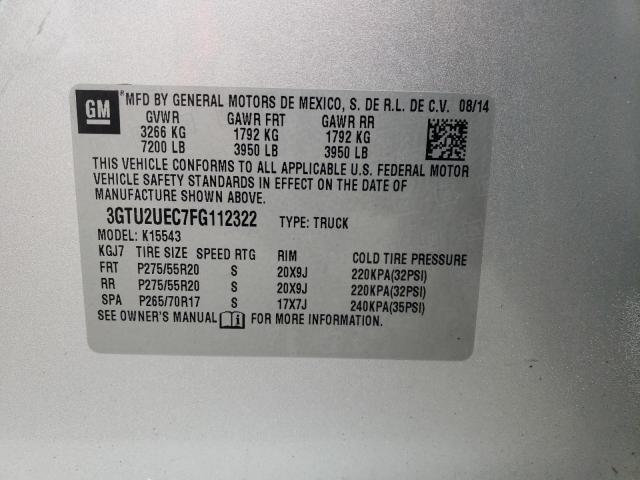 3GTU2UEC7FG112322 GMC Sierra K1500 Sle