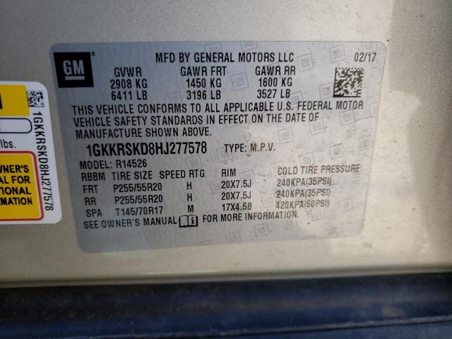 1GKKRSKD8HJ277578 GMC Acadia Limited Slt-2