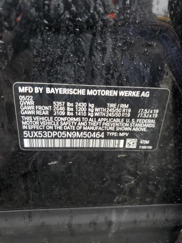 5UX53DP05N9M50464 BMW X3 Xdrive30i