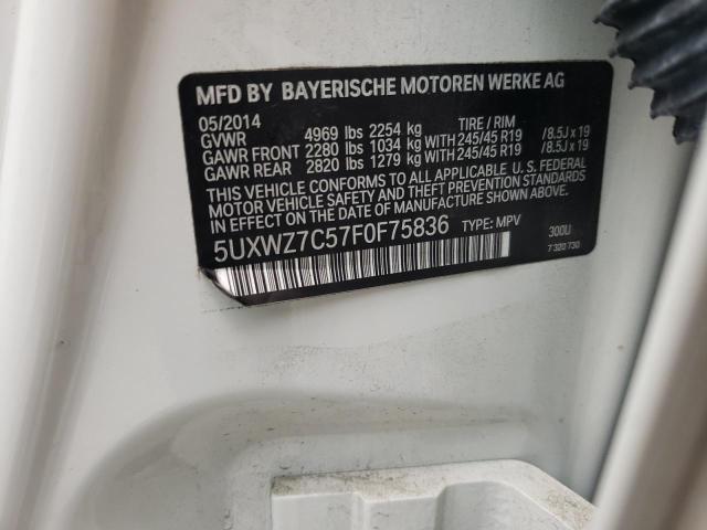 5UXWZ7C57F0F75836 BMW X3 Sdrive28i