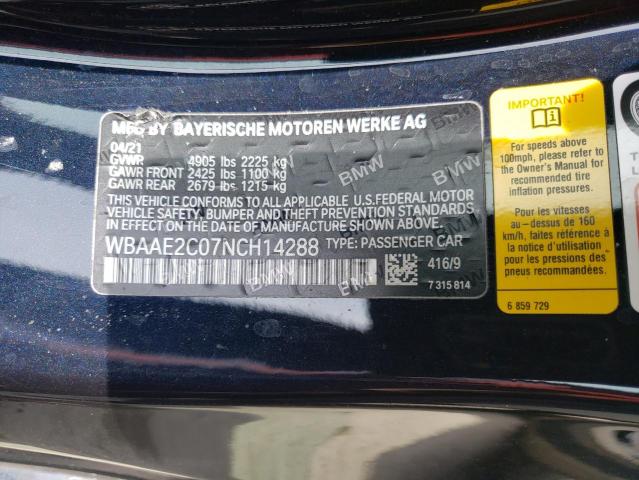 WBAAE2C07NCH14288 BMW 840i