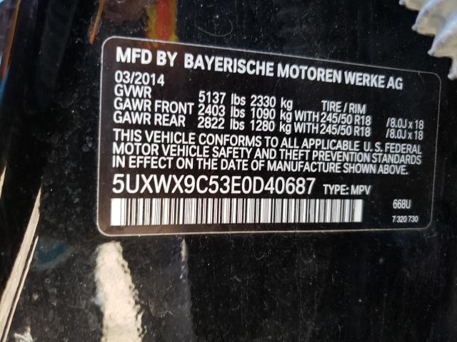 5UXWX9C53E0D40687 BMW X3 Xdrive28i