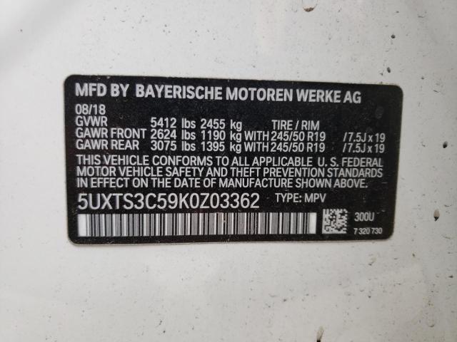 5UXTS3C59K0Z03362 BMW X3 Xdrivem40i