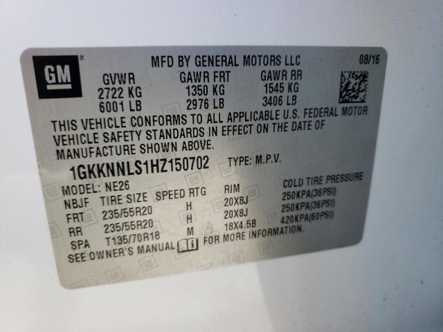 1GKKNNLS1HZ150702 GMC Acadia Slt-2