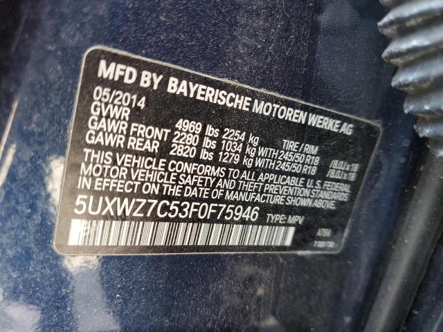 5UXWZ7C53F0F75946 BMW X3 Sdrive28i