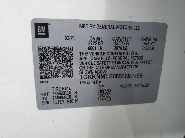 1GKKNMLS6MZ187796 GMC ACADIA SLT