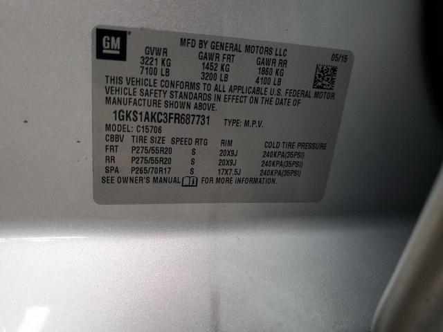 1GKS1AKC3FR687731 GMC YUKON SLE