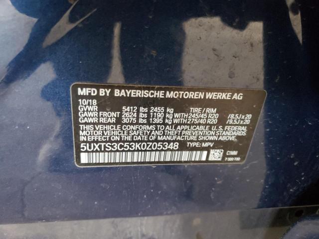 5UXTS3C53K0Z05348 BMW X3 Xdrivem40i