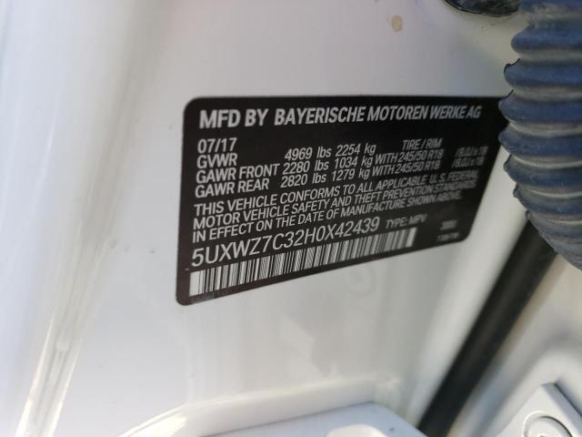 5UXWZ7C32H0X42439 BMW X3 Sdrive28i