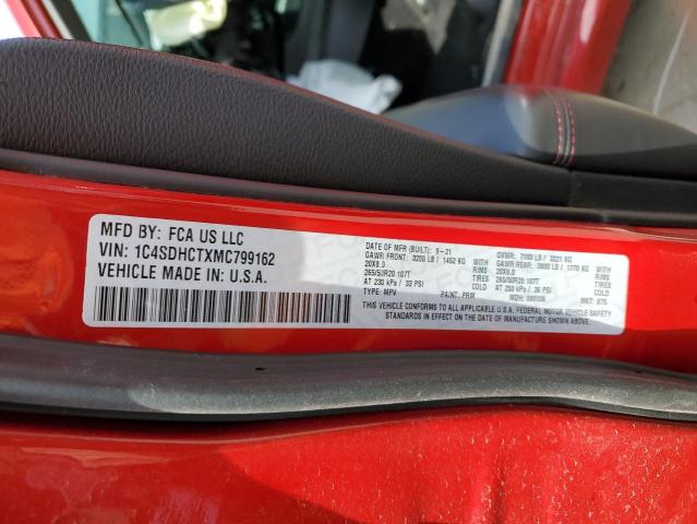 1C4SDHCTXMC799162 Dodge Durango R/t