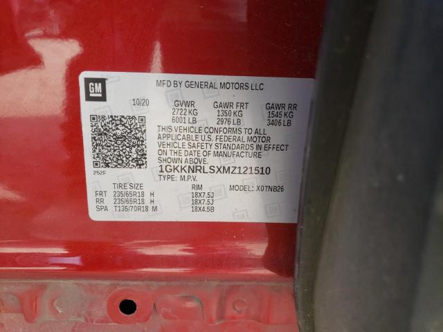 1GKKNRLSXMZ121510 GMC ACADIA SLE