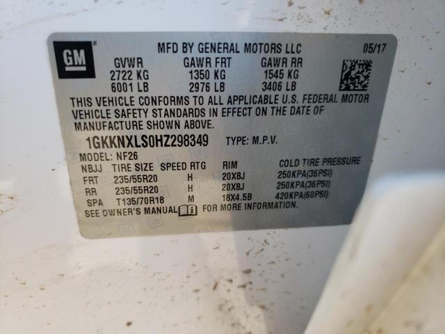 1GKKNXLS0HZ298349 GMC Acadia Denali