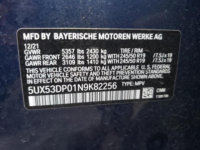 5UX53DP01N9K82256 BMW X3 Xdrive30i
