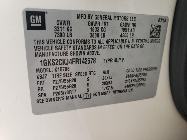 1GKS2CKJ4FR142578 GMC YUKON DENALI