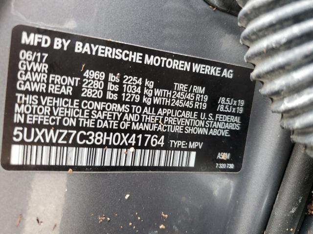 5UXWZ7C38H0X41764 BMW X3 Sdrive28i