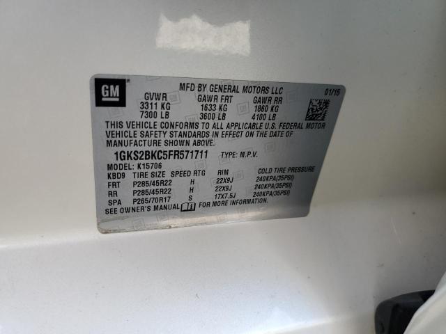 1GKS2BKC5FR571711 GMC YUKON SLT