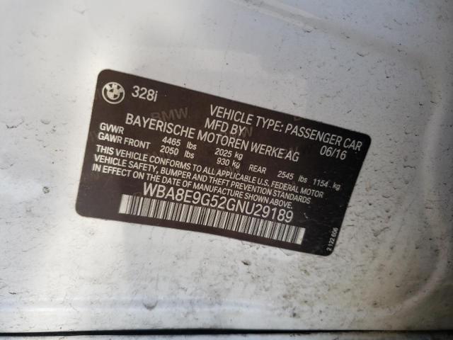WBA8E9G52GNU29189 BMW 328 I Sulev