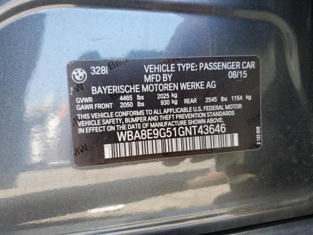 WBA8E9G51GNT43646 BMW 328 I Sulev