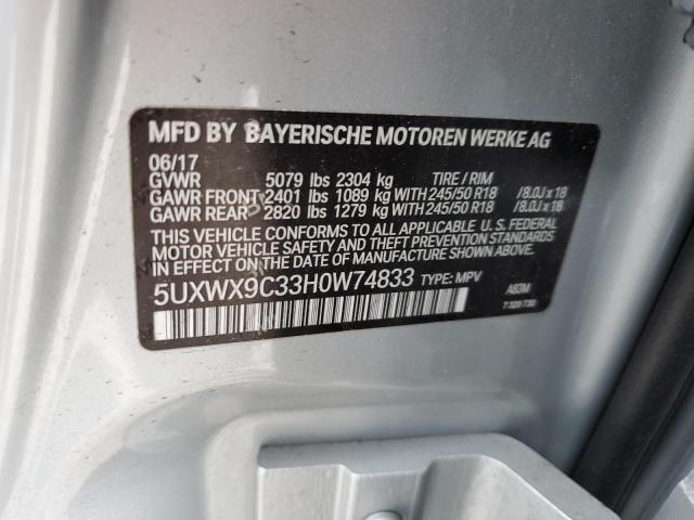 5UXWX9C33H0W74833 BMW X3 Xdrive28i