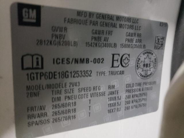 1GTP6DE18G1253352 GMC CANYON SLT