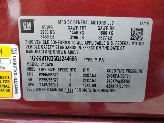 1GKKVTKD5GJ244666 GMC Acadia Denali