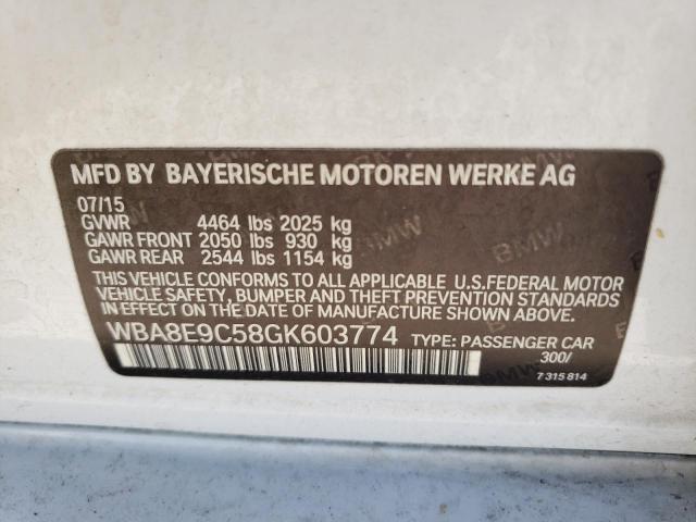 WBA8E9C58GK603774 BMW 328 I Sulev
