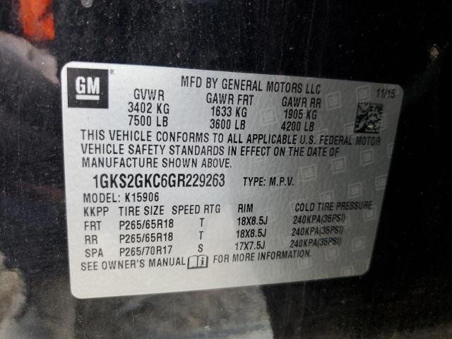 1GKS2GKC6GR229263 GMC Yukon Xl K1500 Slt