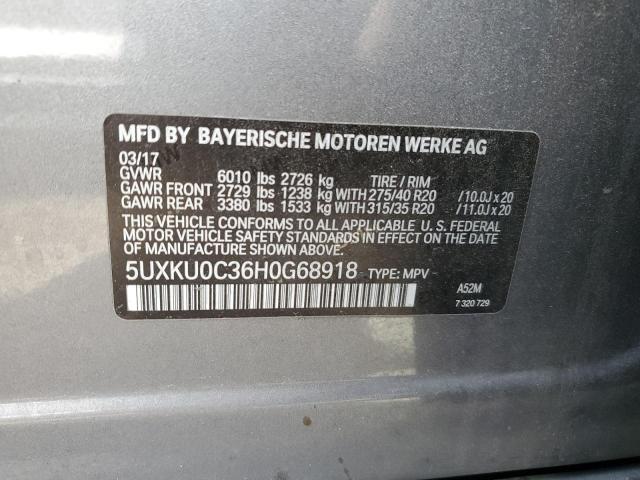 5UXKU0C36H0G68918 BMW X6 Sdrive35i