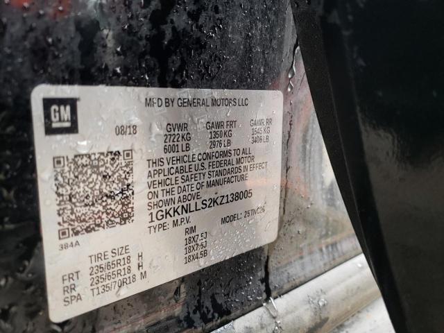 1GKKNLLS2KZ138005 GMC ACADIA SLE