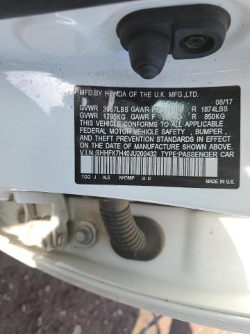 SHHFK7H40JU200432 Honda Civic Sport
