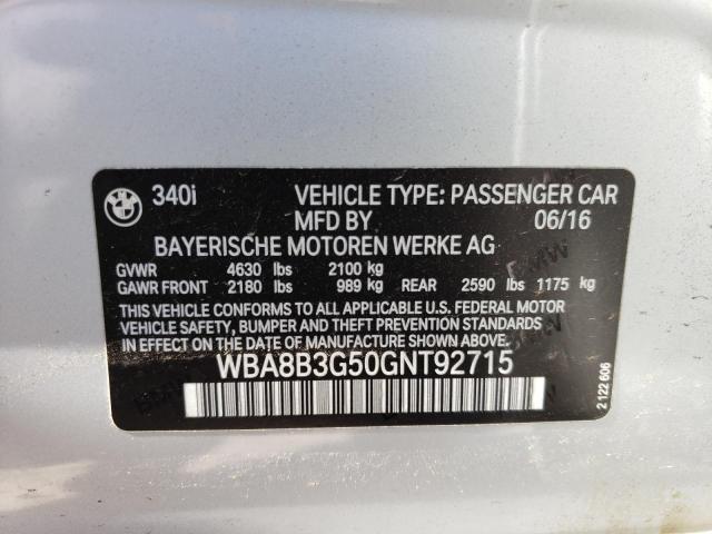 WBA8B3G50GNT92715 BMW 340 I