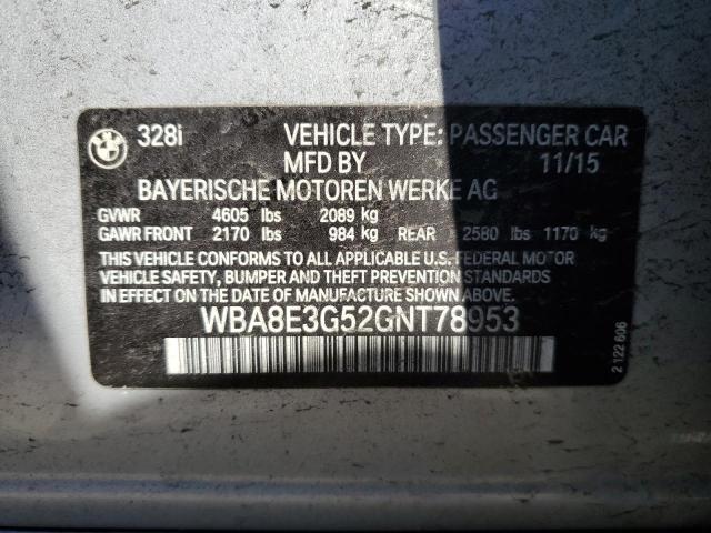 WBA8E3G52GNT78953 BMW 328 Xi Sulev