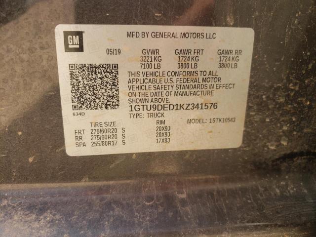 1GTU9DED1KZ341576 GMC Sierra K1500 Slt